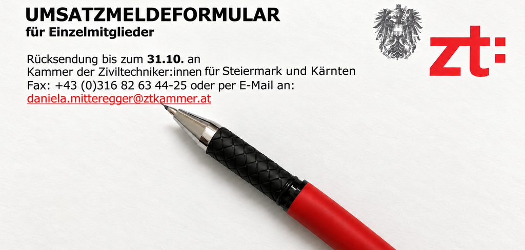 Umsatzmeldeformular mit roten Stift